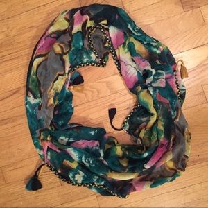 Anthropologie spring infinity scarf w/ tassels